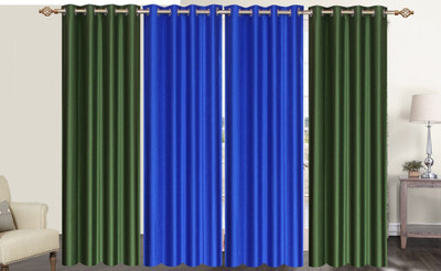 

Furnishing Zone 213 cm (7 ft) Polyester Door Curtain (Pack Of 4)(Plain, Blue, Green)