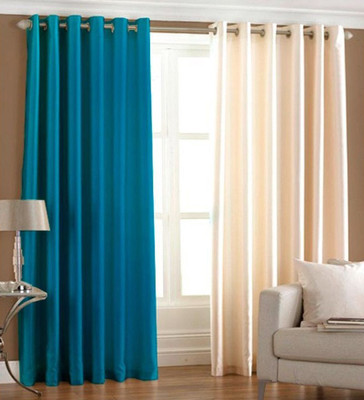 

Excel Bazaar 212 cm (7 ft) Polyester Door Curtain (Pack Of 2)(Plain, Aqua, Cream)