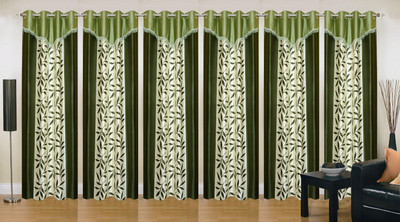 

Stella Creations 214 cm (7 ft) Polyester Door Curtain (Pack Of 6)(Printed, Green)