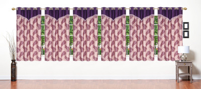 

Stella Creations 154 cm (5 ft) Polyester Window Curtain (Pack Of 6)(Printed, Blue)
