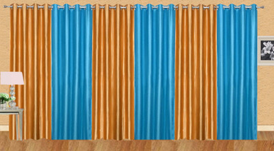 

Ville Style 214 cm (7 ft) Polyester Door Curtain (Pack Of 6)(Solid, Gold, Light Blue)