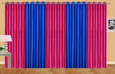 

Stella Creations 214 cm (7 ft) Polyester Door Curtain (Pack Of 5)(Solid, Pink, Blue), Blue;pink
