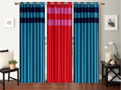 

Furnishing Zone 213 cm (7 ft) Polyester Door Curtain (Pack Of 3)(Plain, Multicolor)