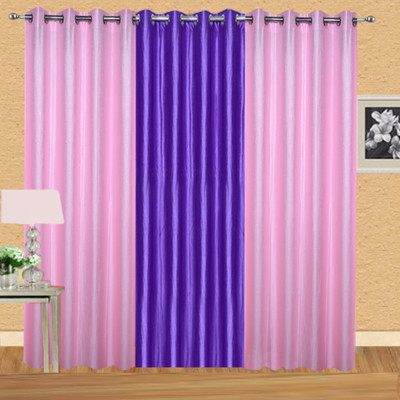 

Stella Creations 214 cm (7 ft) Polyester Door Curtain (Pack Of 3)(Solid, Pink, Purple)