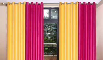45% OFF on Madhav product 212 cm (7 ft) Polyester Door Curtain (Pack Of 4)(Striped, Multicolor)
