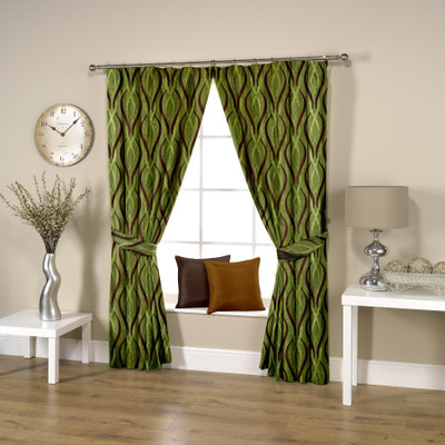 

Threadmix 152 cm (5 ft) Polyester Window Curtain Single Curtain(Abstract, Green)