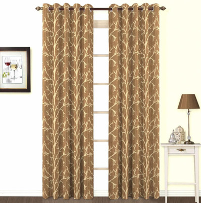 

Skipper 60 cm (2 ft) Polyester, Cotton, Blends Window Curtain Single Curtain(Floral, Brown)