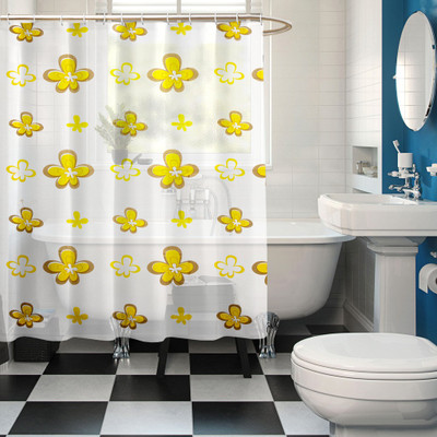 

Cortina 200 cm (7 ft) Polyester Shower Curtain Single Curtain(Floral, Multicolor)