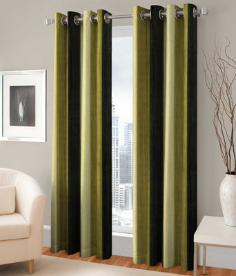 

PariHomefurnishing 274 cm (9 ft) Polyester Long Door Curtain (Pack Of 2)(Self Design, Multicolor)