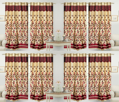 

Handloom Hut 213 cm (7 ft) Polyester Door Curtain (Pack Of 8)(Printed, Maroon Panel)