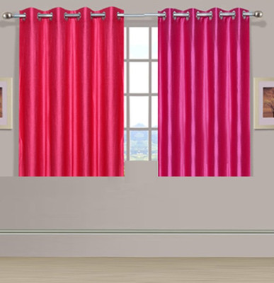 

ExpressionsHome 152 cm (5 ft) Polyester Window Curtain (Pack Of 2)(Solid, Pink)