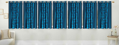 

Ville Style 153 cm (5 ft) Polyester Window Curtain (Pack Of 7)(Floral, Aqua)