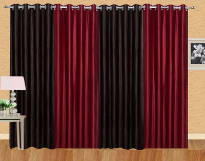 

Ville Style 275 cm (9 ft) Polyester Long Door Curtain (Pack Of 4)(Solid, Brown, Maroon)
