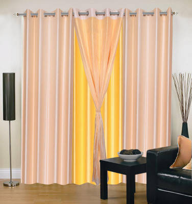 

Livingcreation 213 cm (7 ft) Polyester Door Curtain (Pack Of 4)(Plain, Beige, Yellow)