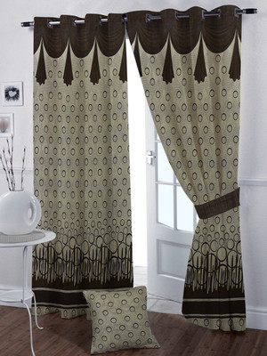 

Zesture 213 cm (7 ft) Jacquard Door Curtain (Pack Of 2)(Abstract, Multicolor)