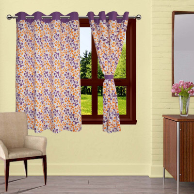 

Lushomes 152.4 cm (5 ft) Cotton Window Curtain Single Curtain(Printed, Peach)