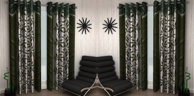 

Abhi Decor 274 cm (9 ft) Polyester Long Door Curtain (Pack Of 4)(Printed, Green)