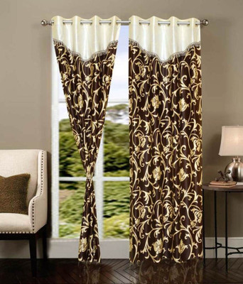 

Jojo Designs 152 cm (5 ft) Polyester Window Curtain (Pack Of 2)(Printed, Gold)