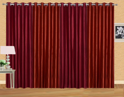 

Stella Creations 214 cm (7 ft) Polyester Door Curtain (Pack Of 4)(Solid, Maroon, Red)
