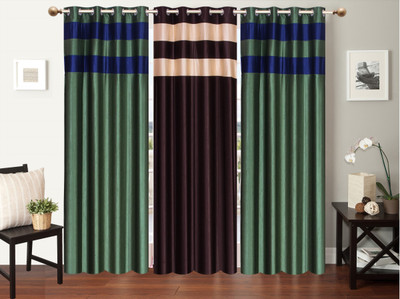 

Furnishing Zone 213 cm (7 ft) Polyester Door Curtain (Pack Of 3)(Plain, Multicolor)