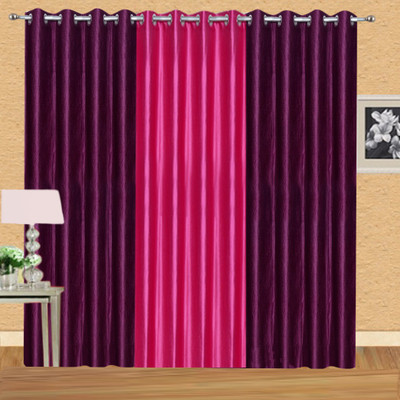 

Excel Bazaar 214 cm (7 ft) Polycotton Door Curtain (Pack Of 3)(Plain, Wine-1magenta)