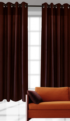 

India Furnish 213 cm (18 ft) Polyester Door Curtain (Pack Of 5)(Floral, Brown)