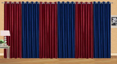 

Stella Creations 214 cm (7 ft) Polyester Door Curtain (Pack Of 6)(Solid, Maroon, Blue), Blue;maroon