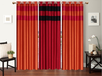 

Furnishing Zone 213 cm (7 ft) Polyester Door Curtain (Pack Of 3)(Plain, Multicolor)