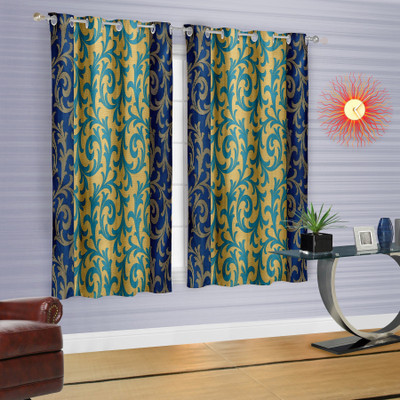 

Cortina 150 cm (5 ft) Polyester Window Curtain (Pack Of 2)(Floral, Multicolor)