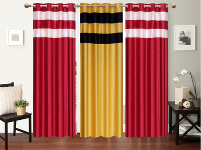 

Furnishing Zone 274 cm (9 ft) Polyester Long Door Curtain (Pack Of 3)(Plain, Multicolor)
