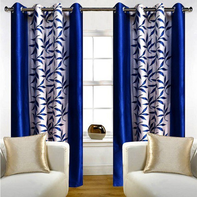 

Harry Tex 212 cm (7 ft) Polyester Door Curtain (Pack Of 2)(Floral, Blue)