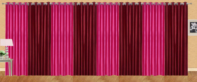 

Ville Style 214 cm (7 ft) Polyester Door Curtain (Pack Of 8)(Solid, Pink, Maroon), Maroon;pink
