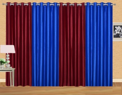 

Stella Creations 214 cm (7 ft) Polyester Door Curtain (Pack Of 4)(Solid, Maroon, Blue), Blue;maroon