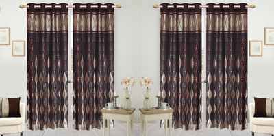 

Wonder Fab 274.32 cm (9 ft) Jacquard Long Door Curtain (Pack Of 4)(Printed, Brown)