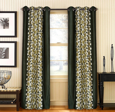 

Home Candy 212 cm (7 ft) Polyester Door Curtain (Pack Of 2)(Floral, Green)
