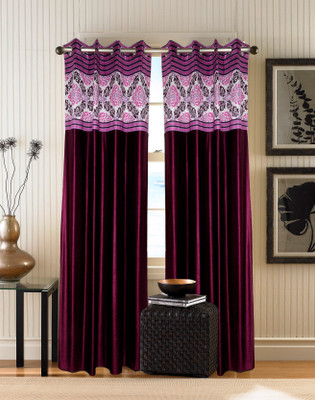 

Zesture 211 cm (7 ft) Polyester Door Curtain (Pack Of 2)(Abstract, Brown)