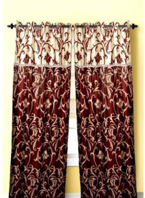 

JT International 213.36 cm (7 ft) Polyester Door Curtain (Pack Of 2)(Floral, Multicolor)