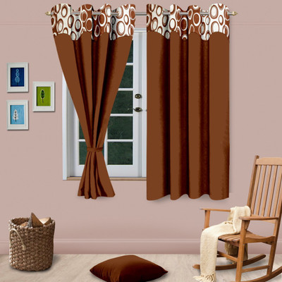 

Vorhang 150 cm (5 ft) Polyester Window Curtain Single Curtain(Solid, Brown)