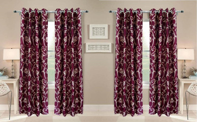 

Abhi Decor 213 cm (7 ft) Polyester Door Curtain (Pack Of 4)(Printed, Maroon)