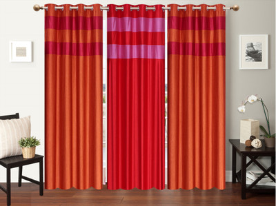 

Furnishing Zone 152 cm (5 ft) Polyester Window Curtain (Pack Of 3)(Plain, Multicolor)