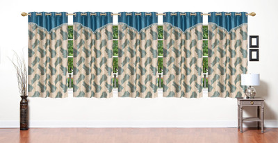 

Stella Creations 154 cm (5 ft) Polyester Window Curtain (Pack Of 5)(Printed, Light Blue)