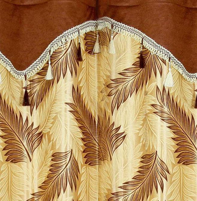 

Cortina 150 cm (5 ft) Polyester Window Curtain (Pack Of 2)(Floral, Brown)