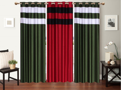 

Furnishing Zone 213 cm (7 ft) Polyester Door Curtain (Pack Of 3)(Plain, Multicolor)