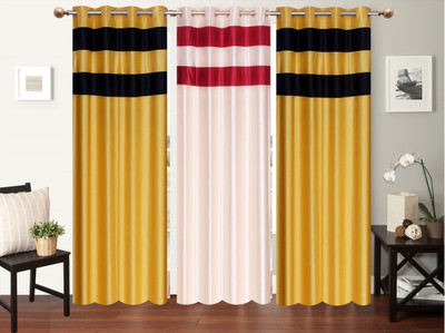 

Furnishing Zone 274 cm (9 ft) Polyester Long Door Curtain (Pack Of 3)(Plain, Multicolor)