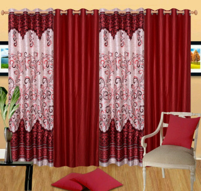 

Countingbeds 213 cm (7 ft) Polyester Door Curtain (Pack Of 4)(Printed, Maroon)