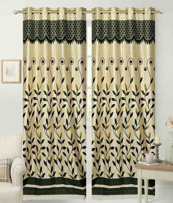 

Panipat Textile Hub 213 cm (7 ft) Polyester Door Curtain (Pack Of 2)(Floral, Green)