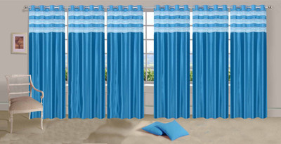 

Ville Style 275 cm (9 ft) Polyester Long Door Curtain (Pack Of 6)(Solid, Light Blue)