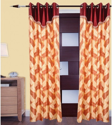 

PariHomefurnishing 274 cm (9 ft) Polyester Long Door Curtain (Pack Of 2)(Self Design, Multicolor)