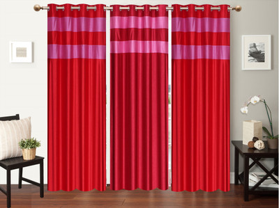 

Furnishing Zone 213 cm (7 ft) Polyester Door Curtain (Pack Of 3)(Plain, Multicolor)