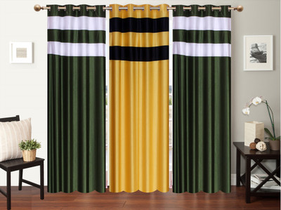 

Furnishing Zone 152 cm (5 ft) Polyester Window Curtain (Pack Of 3)(Plain, Multicolor)